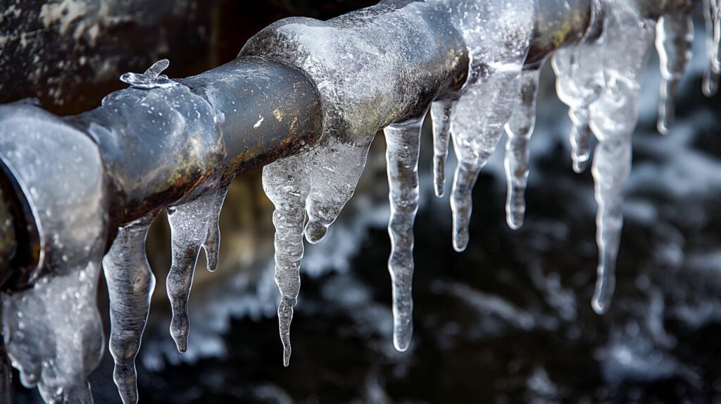 Ice hanging off of pipes in crawl space - Atlantic Foundation