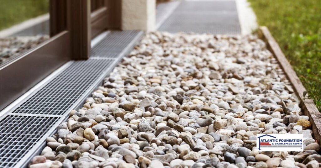 Crawl Space Drainage - External French Drain - Atlantic Foundation